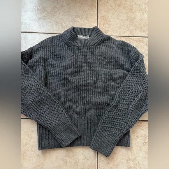 Everlane Dark Charcoal Ribbed Turtleneck Sweater - Picture 2 of 8